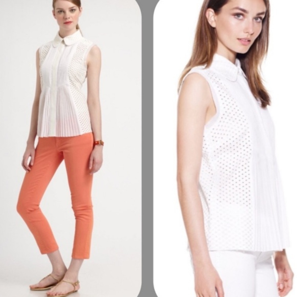 Brand new Tory Burch white eyelet top, size 0